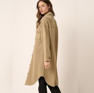 Women's Coffeeshop  Tan Longline Jacket Sz M